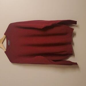 Lyle and Scott Scotland Red Crew Neck Long Sleeve Pull Over Knit Sweater L